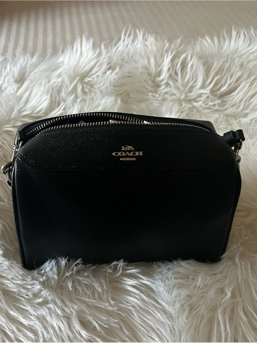Coach Black Leather Crossbody Organizer Bag